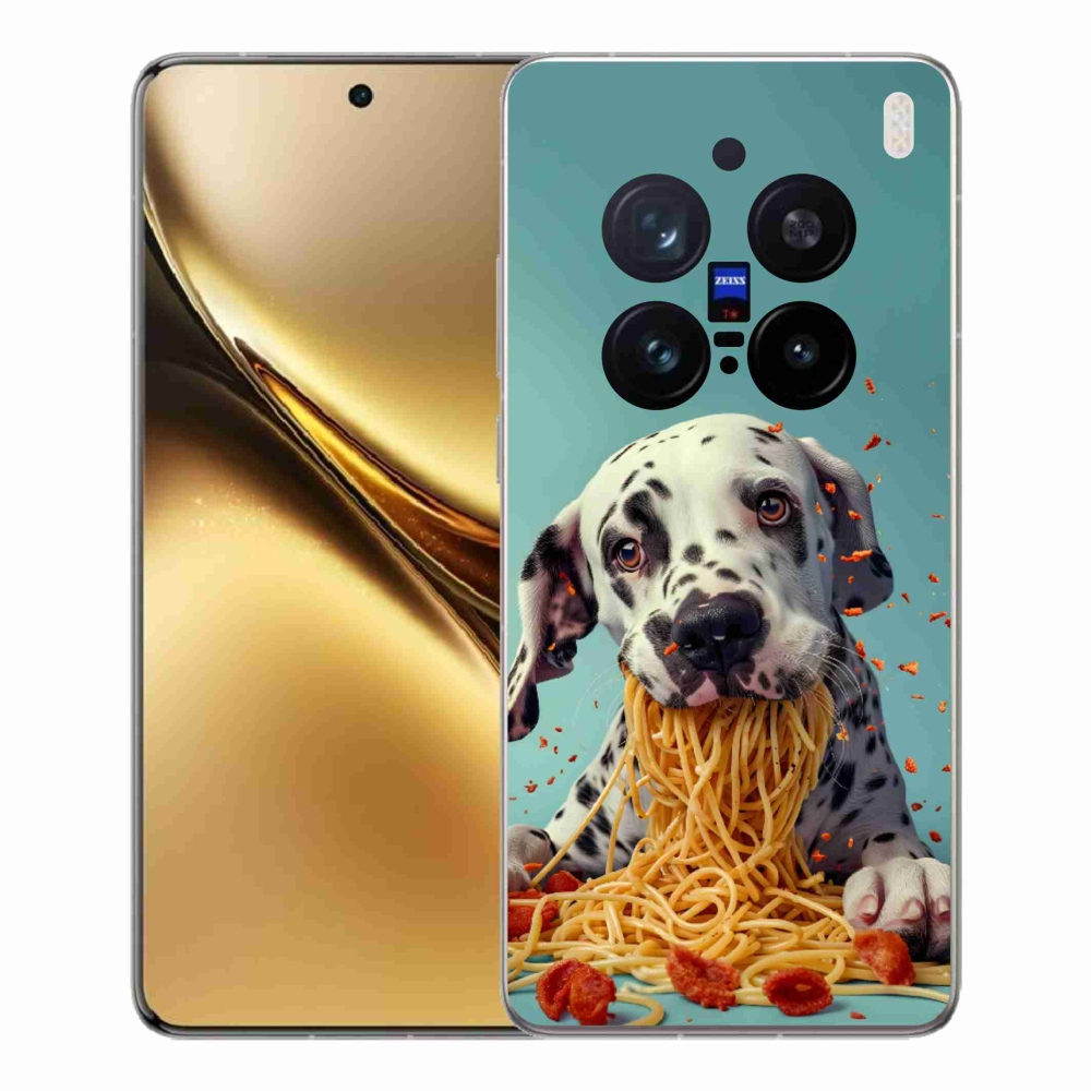 Gelový kryt mmCase na Vivo X200 Pro 5G - dalmatin a špagety