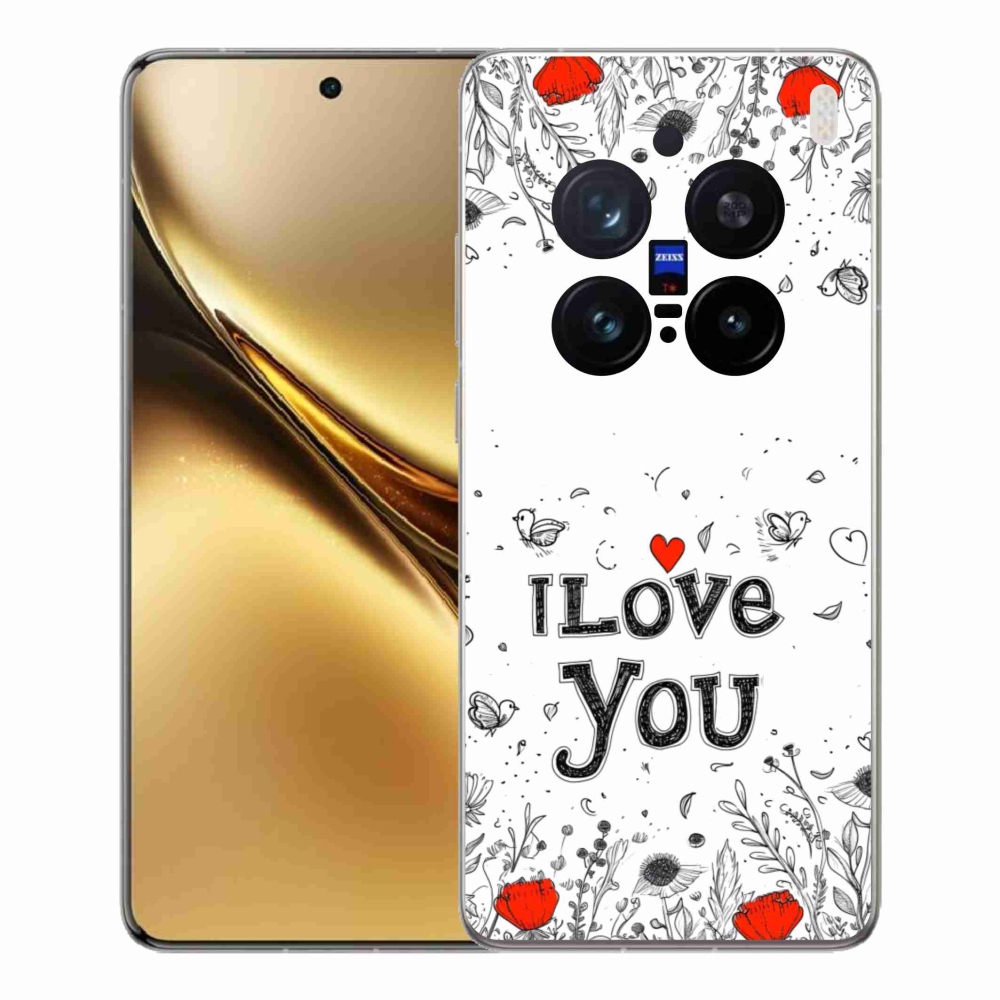 Gelový kryt mmCase na Vivo X200 Pro 5G - I love you bílé pozadí
