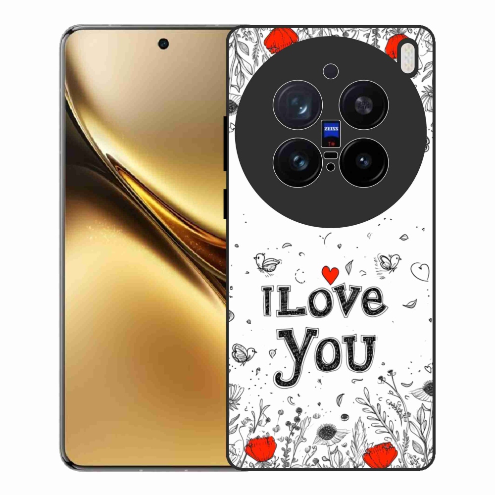 Gelový kryt mmCase na Vivo X200 Pro 5G - I love you bílé pozadí