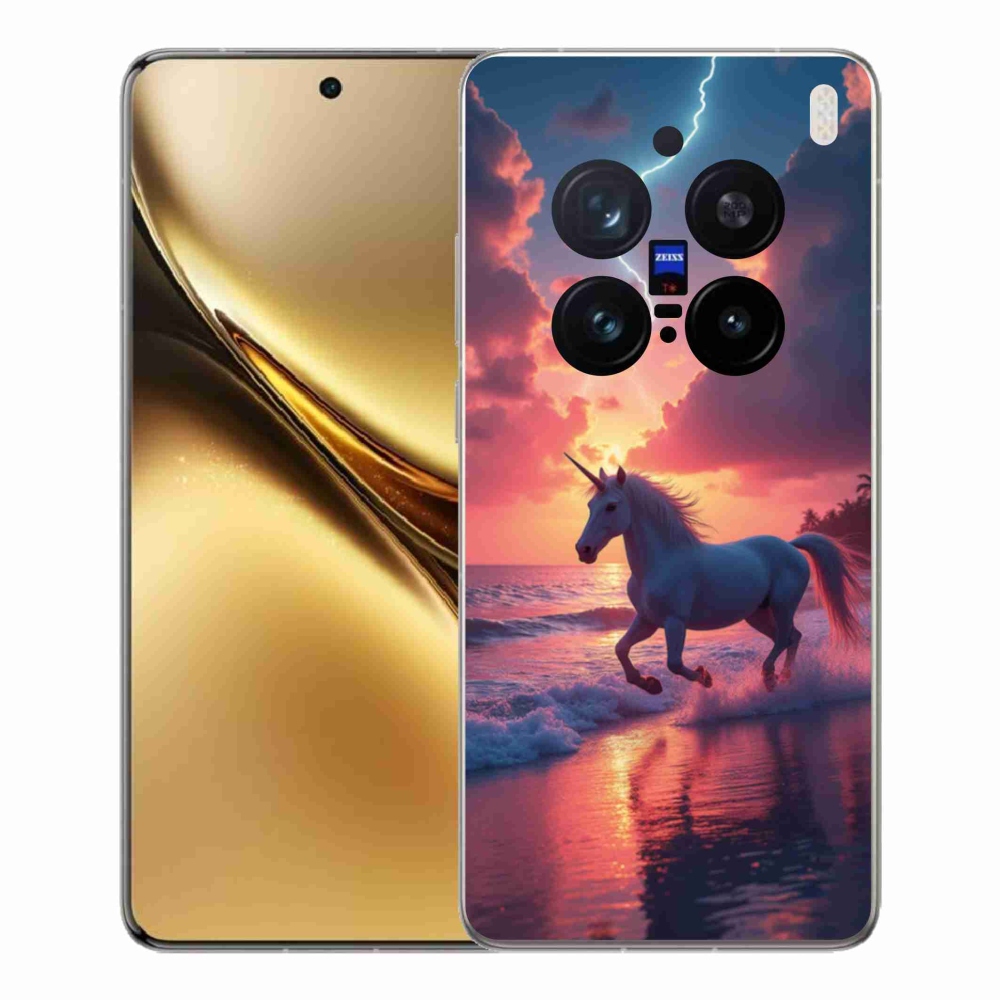 Gelový kryt mmCase na Vivo X200 Pro 5G - jednorožec na pláži