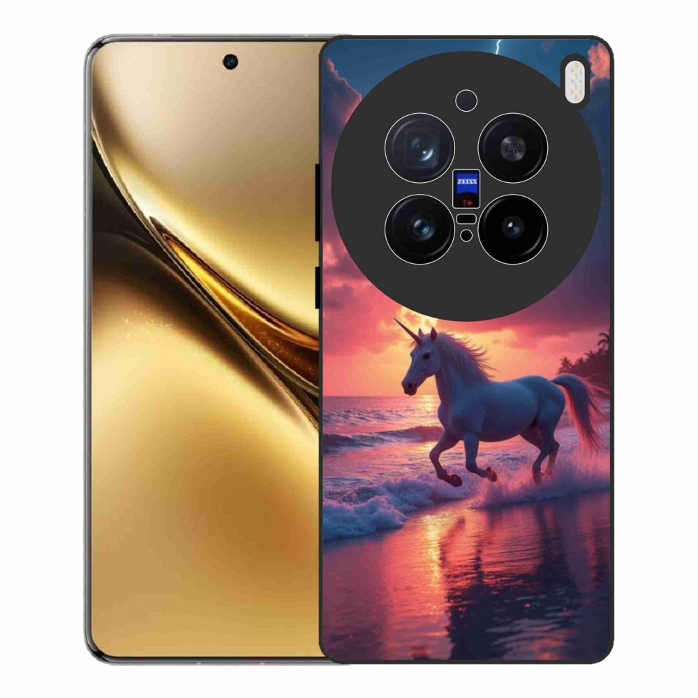 Gelový kryt mmCase na Vivo X200 Pro 5G - jednorožec na pláži