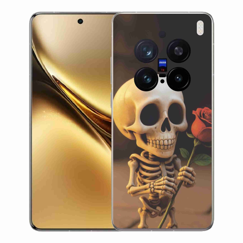 Gelový kryt mmCase na Vivo X200 Pro 5G - kostlivec s růží