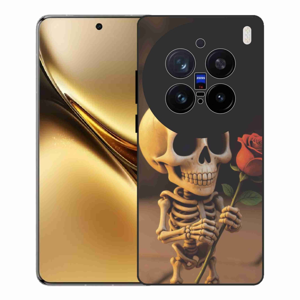 Gelový kryt mmCase na Vivo X200 Pro 5G - kostlivec s růží