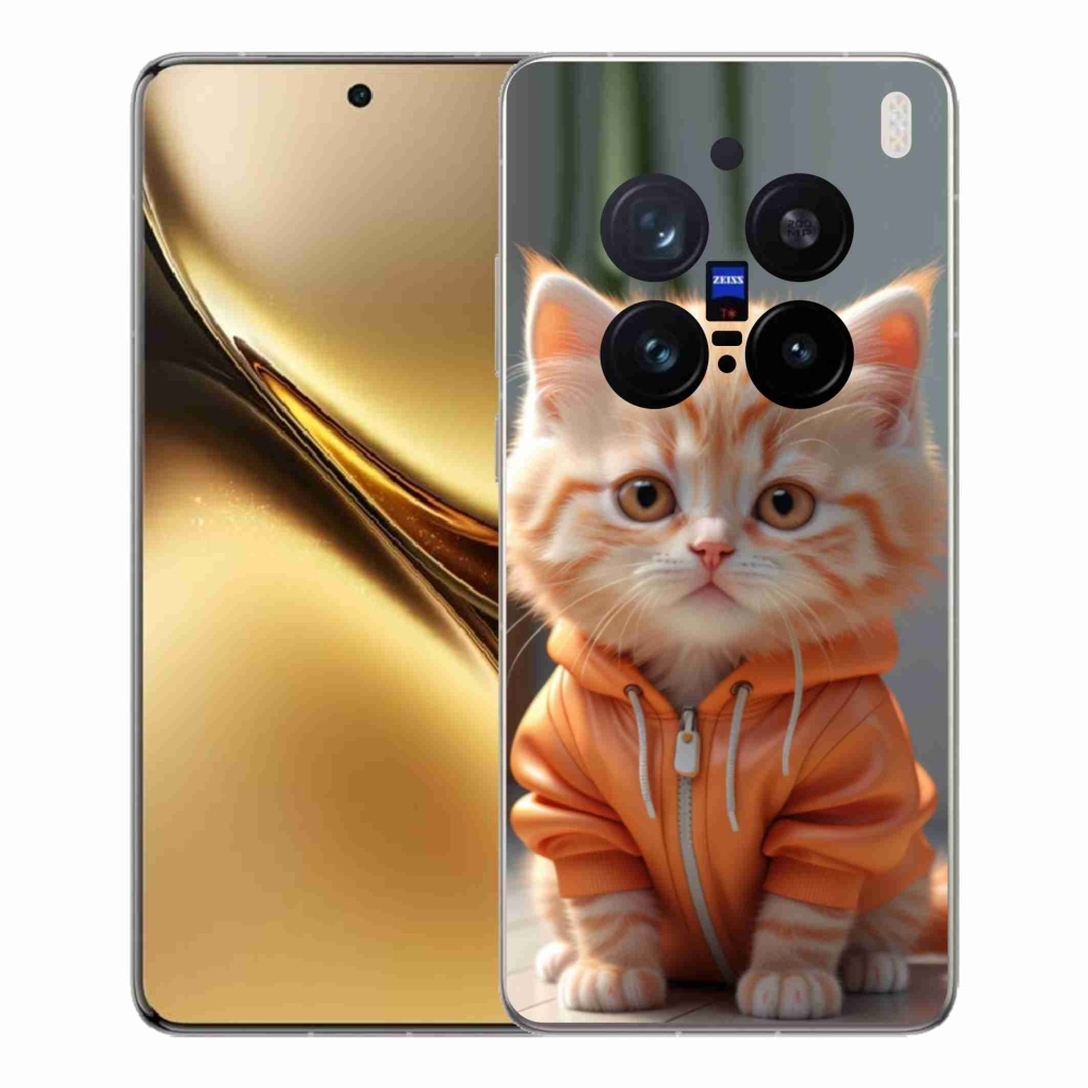 Gelový kryt mmCase na Vivo X200 Pro 5G - kotě v mikině