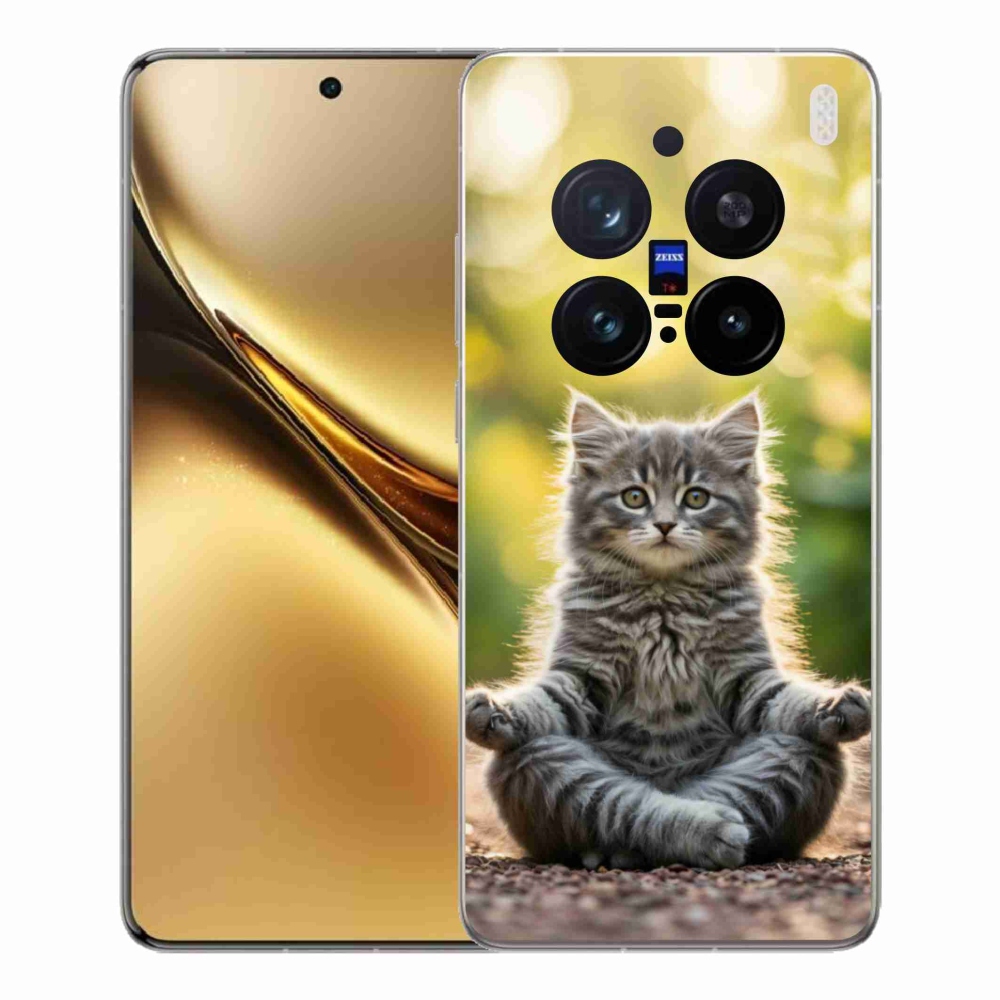 Gelový kryt mmCase na Vivo X200 Pro 5G - meditující kotě