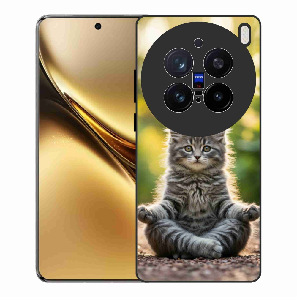 Gelový kryt mmCase na Vivo X200 Pro 5G - meditující kotě