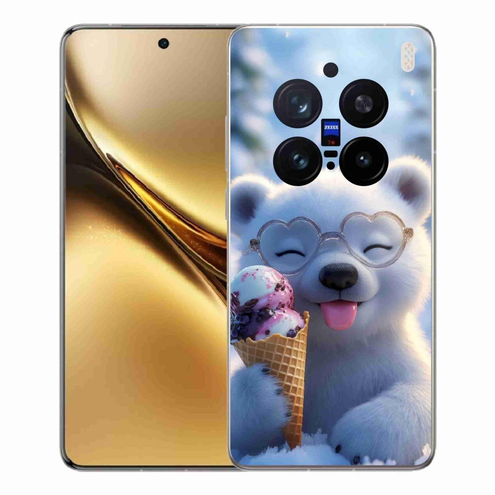 Gelový kryt mmCase na Vivo X200 Pro 5G - medvídek se zmrzlinou