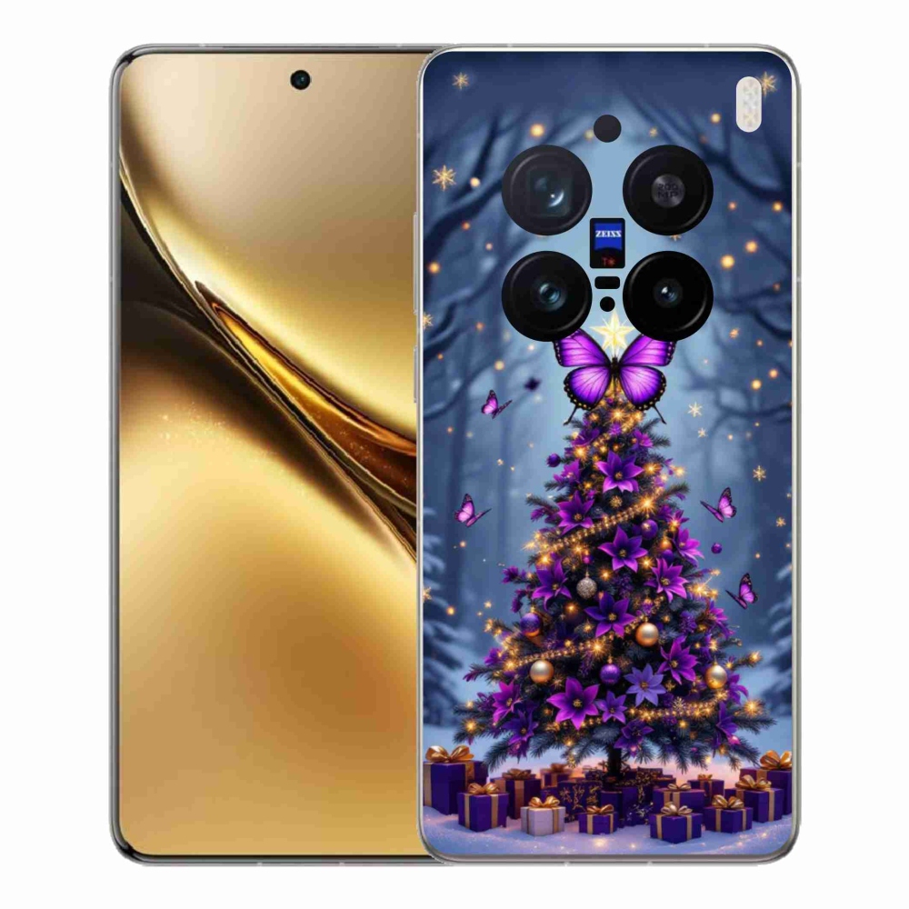 Gelový kryt mmCase na Vivo X200 Pro 5G - motýlí vánoční stromek