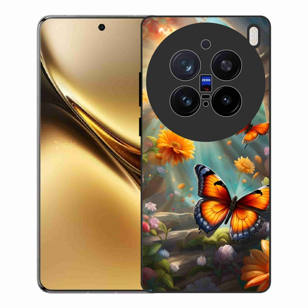 Gelový kryt mmCase na Vivo X200 Pro 5G - motýlí zahrada 2