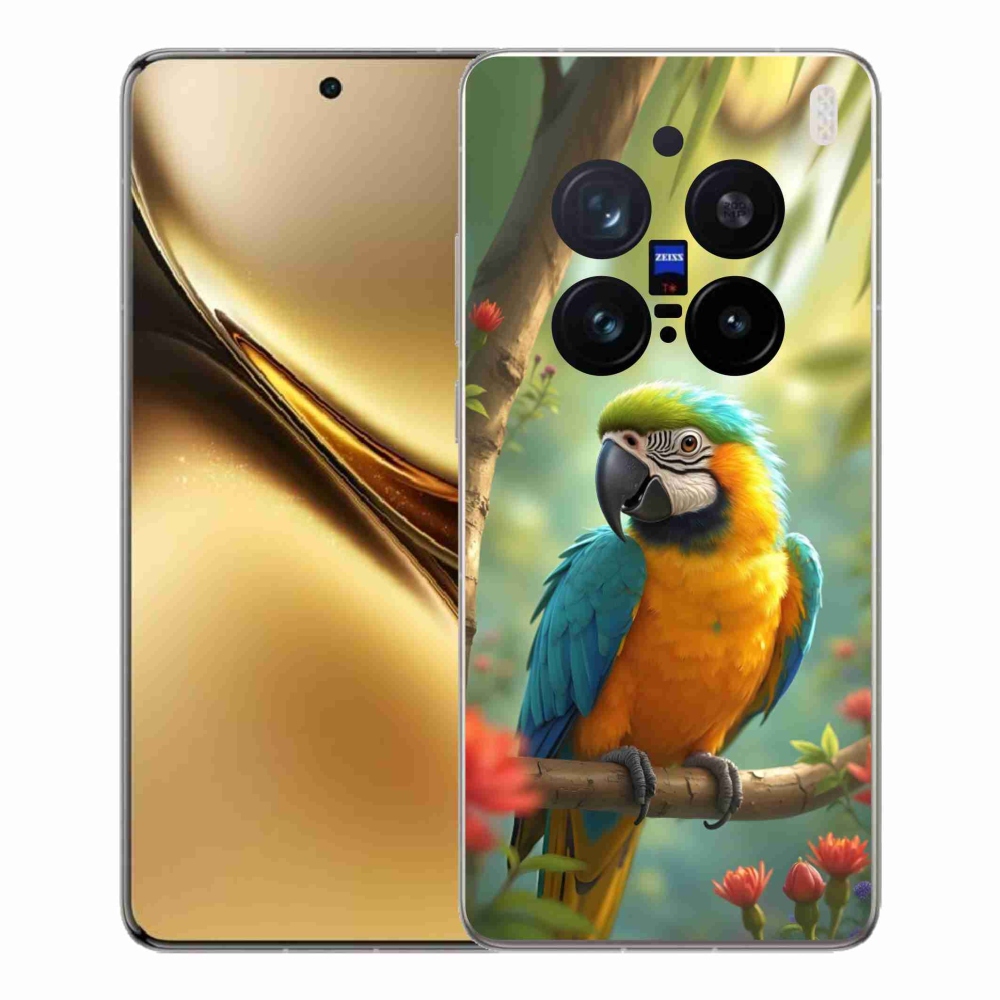 Gelový kryt mmCase na Vivo X200 Pro 5G - papoušek ara modrožlutá