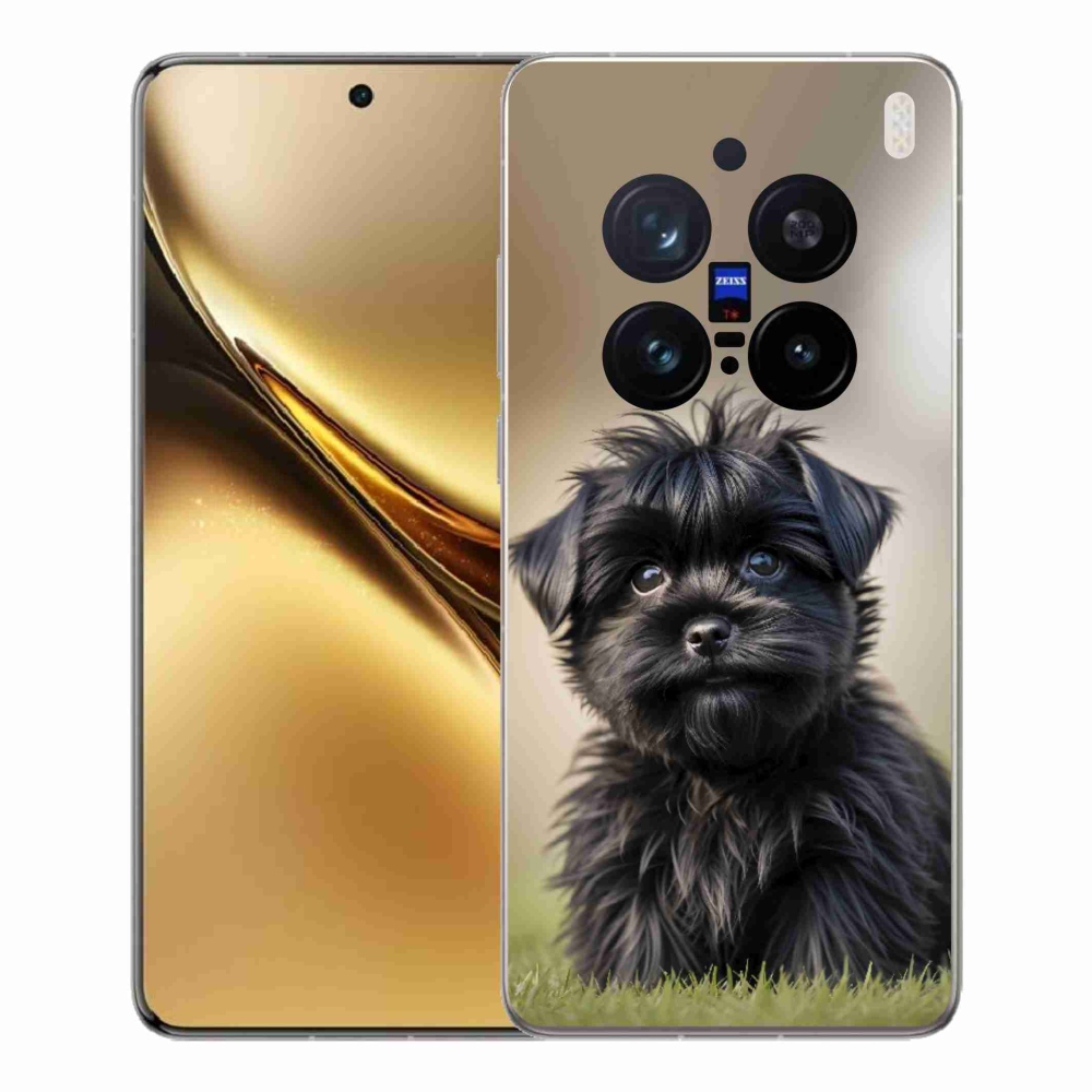 Gelový kryt mmCase na Vivo X200 Pro 5G - roztomilý černý pejsek