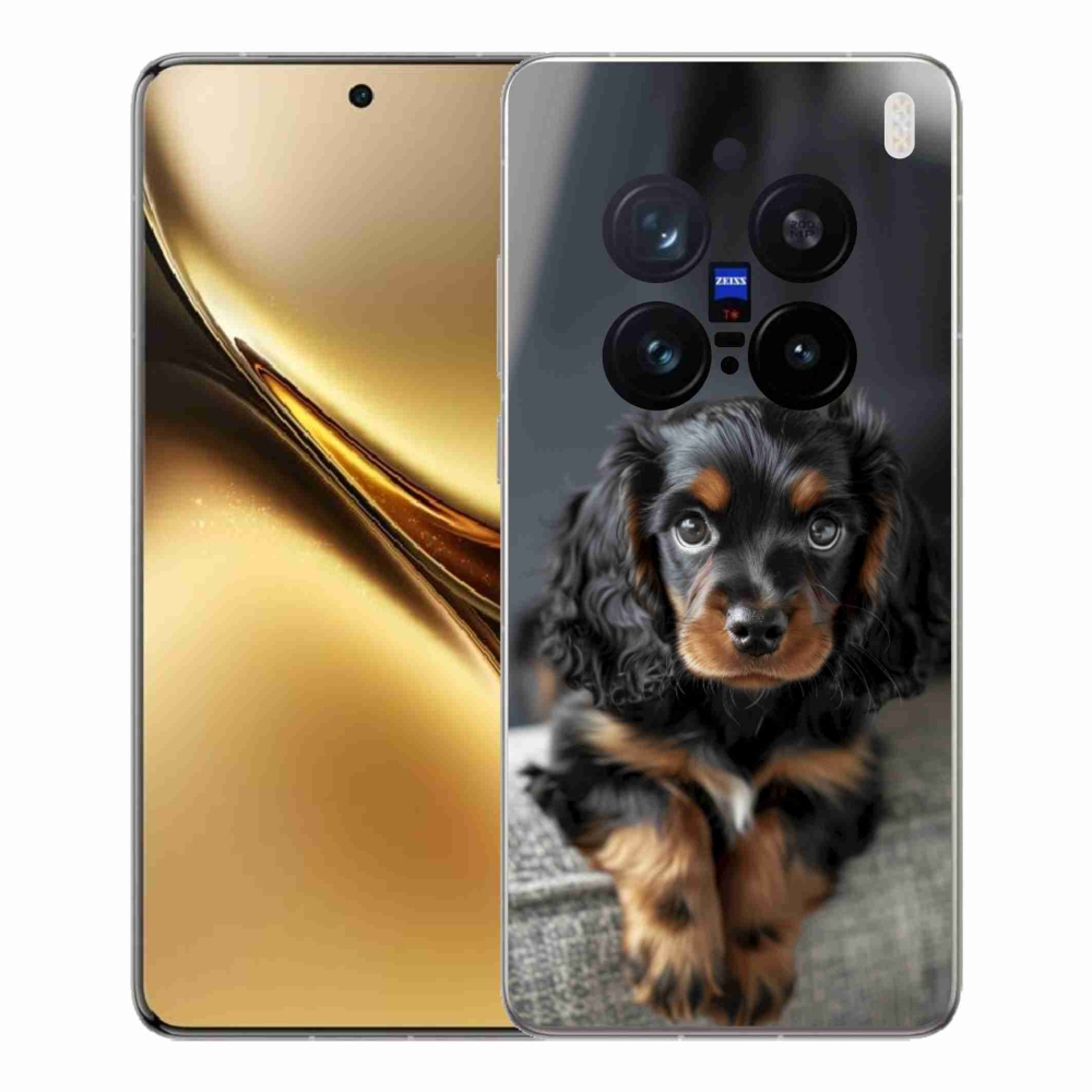 Gelový kryt mmCase na Vivo X200 Pro 5G - roztomilý dlouhosrstý jezevčík