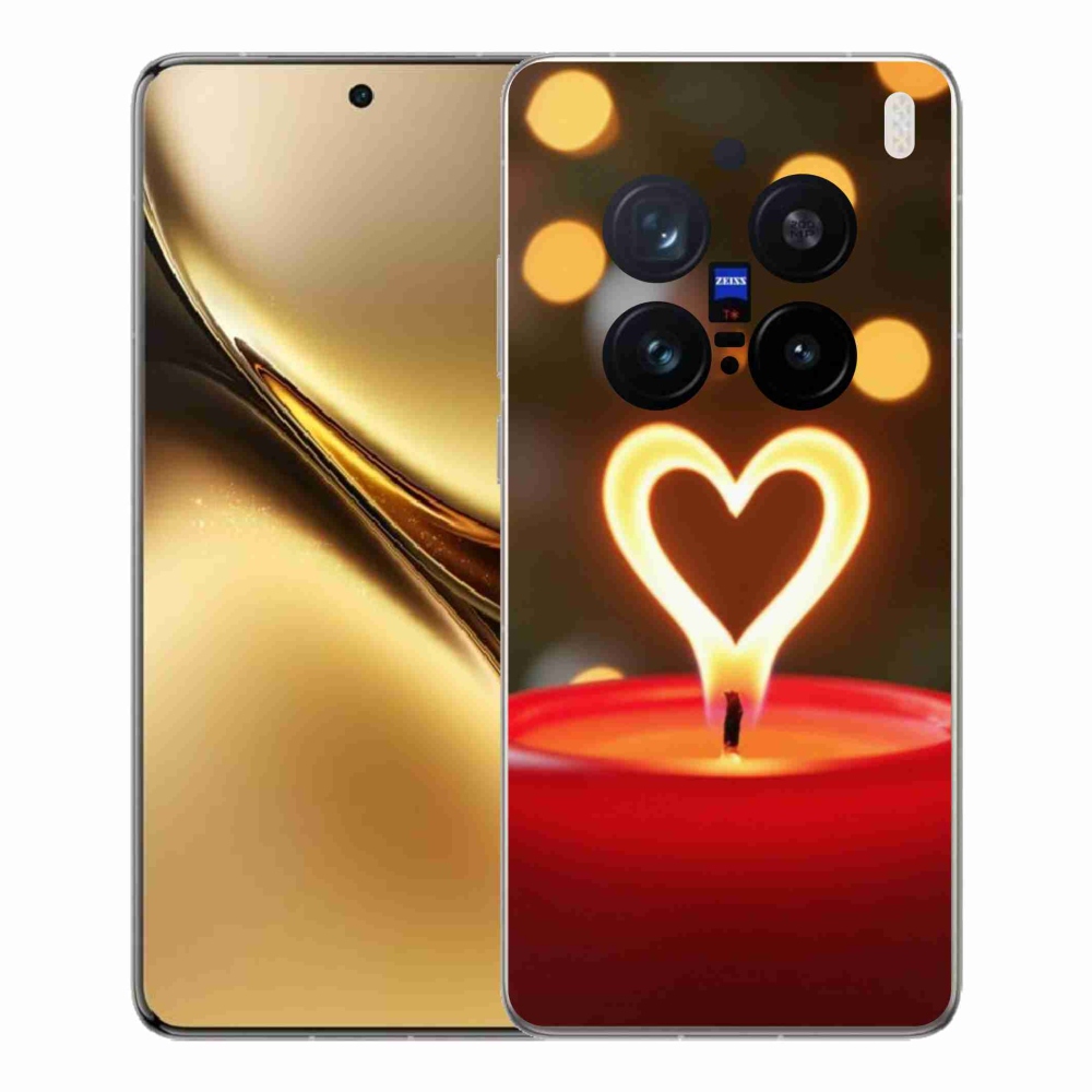 Gelový kryt mmCase na Vivo X200 Pro 5G - srdce z plamene