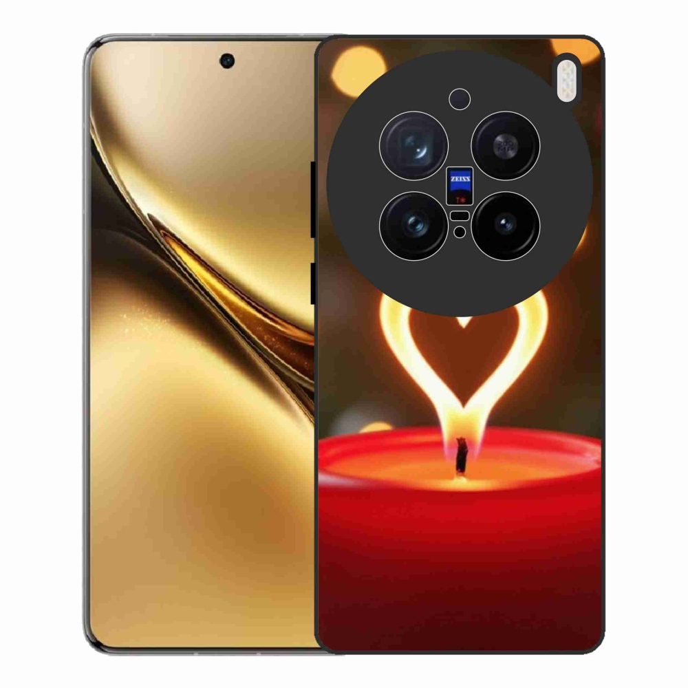 Gelový kryt mmCase na Vivo X200 Pro 5G - srdce z plamene