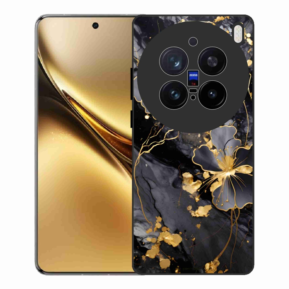 Gelový kryt mmCase na Vivo X200 Pro 5G - zlaté květy