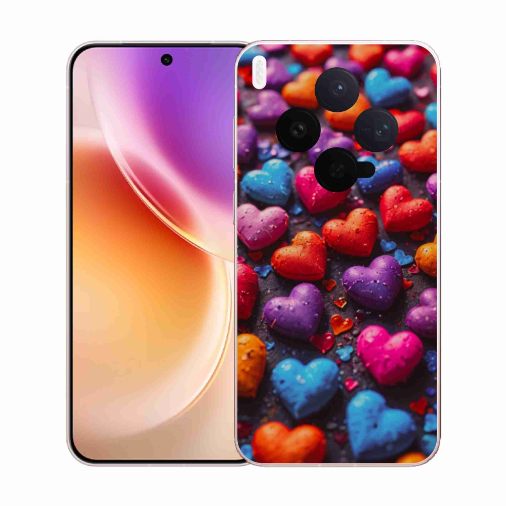 Gelový kryt mmCase na Vivo X300 5G - barevná srdce