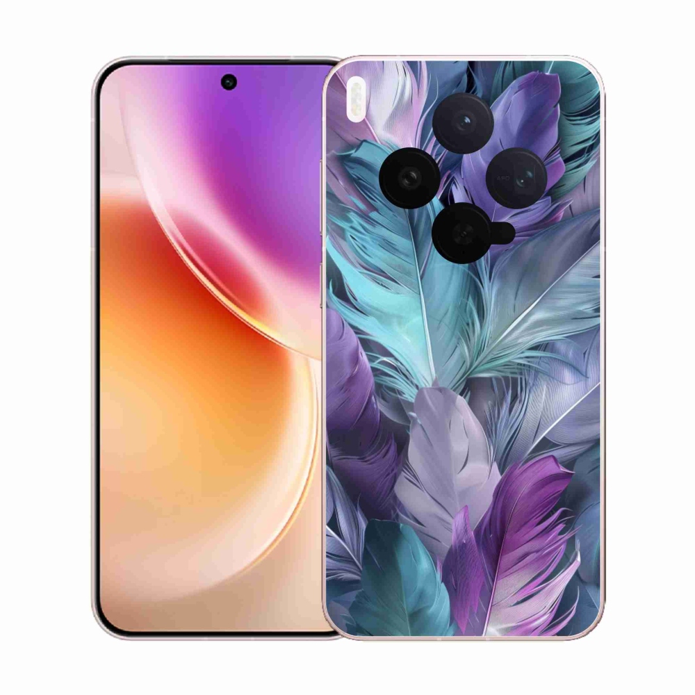 Gelový kryt mmCase na Vivo X300 5G - barevné peří 2