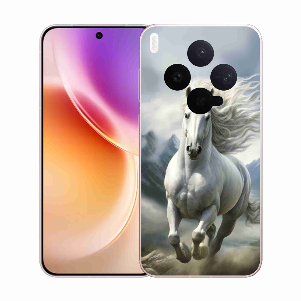 Gelový kryt mmCase na Vivo X300 5G - běžící bílý kůň 3