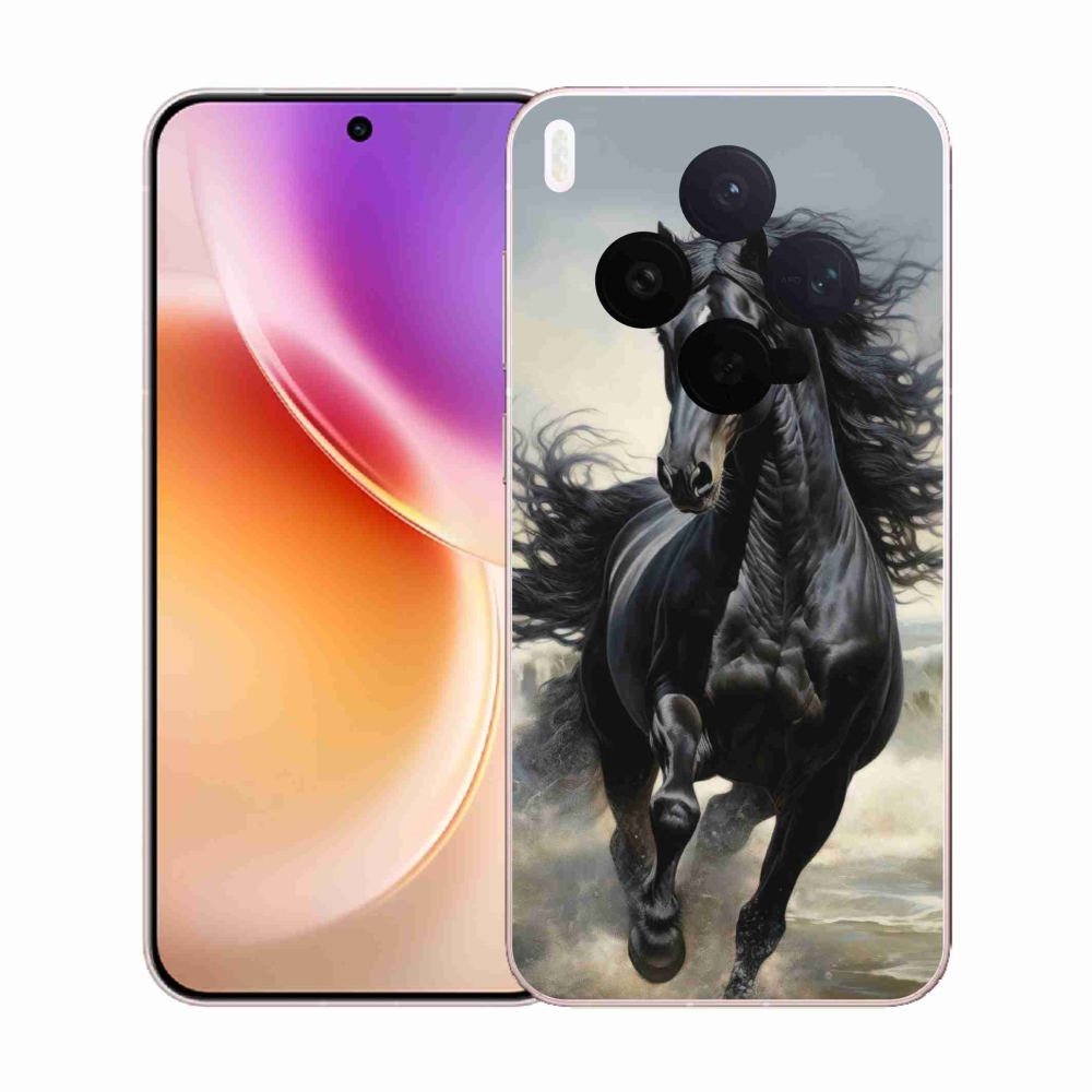 Gelový kryt mmCase na Vivo X300 5G - běžící černý kůň