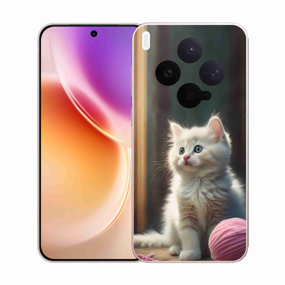 Gelový kryt mmCase na Vivo X300 5G - bílé kotě 2