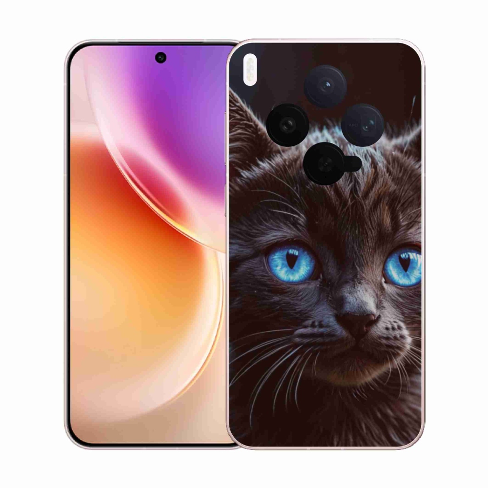 Gelový kryt mmCase na Vivo X300 5G - černé kotě 2