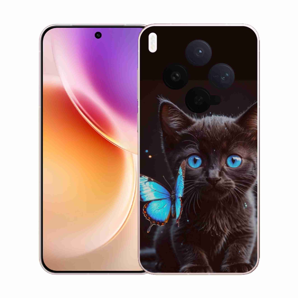 Gelový kryt mmCase na Vivo X300 5G - černé kotě 3