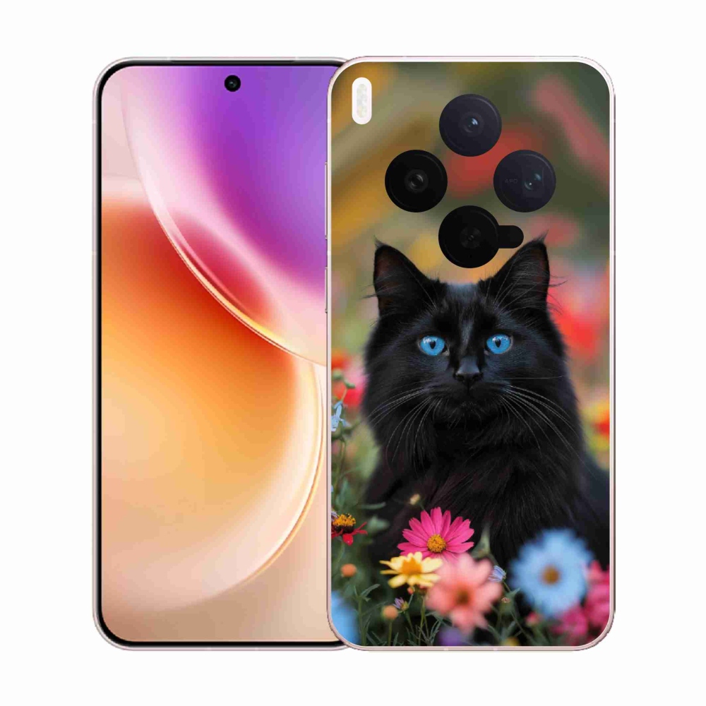 Gelový kryt mmCase na Vivo X300 5G - černé kotě 4