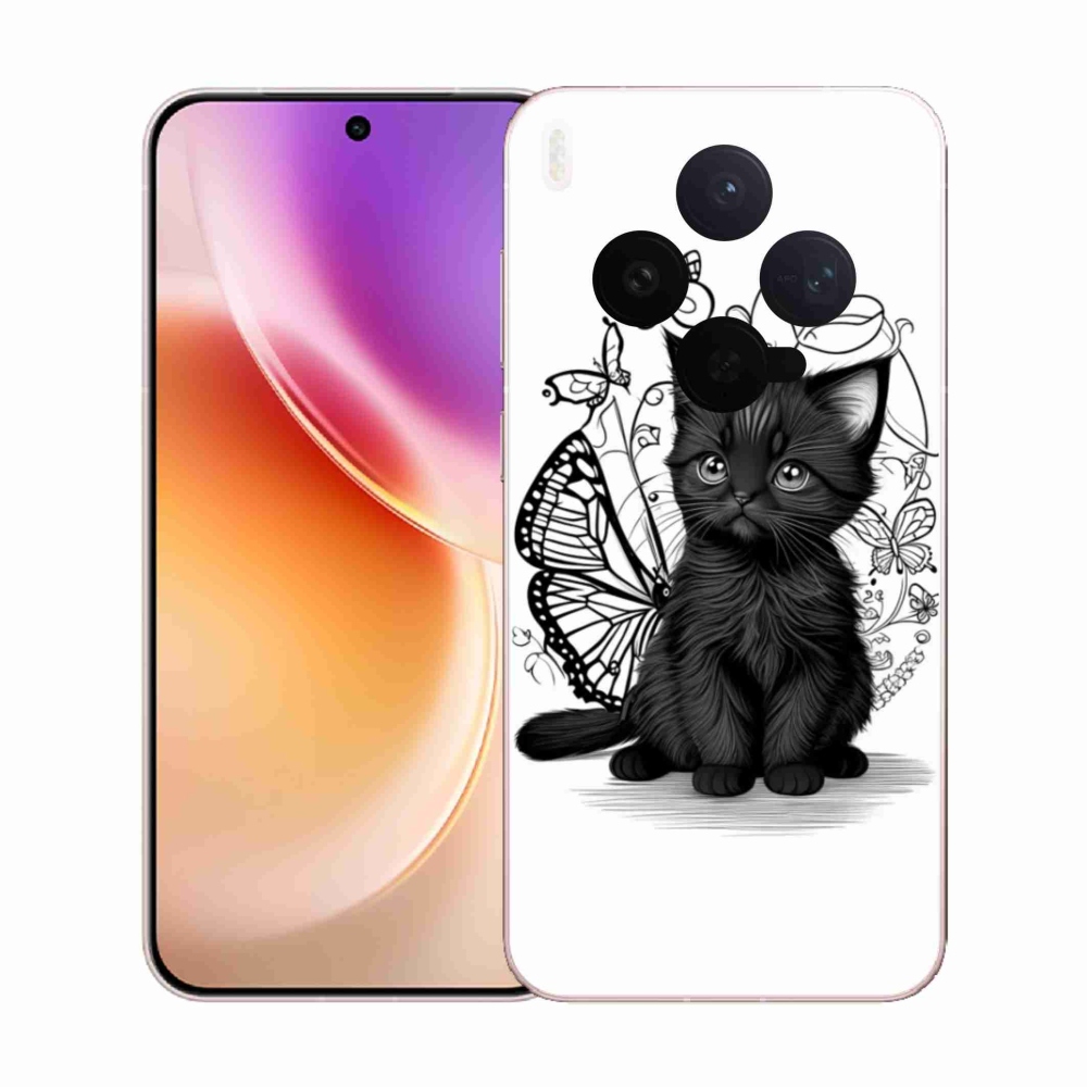 Gelový kryt mmCase na Vivo X300 5G - černé kotě