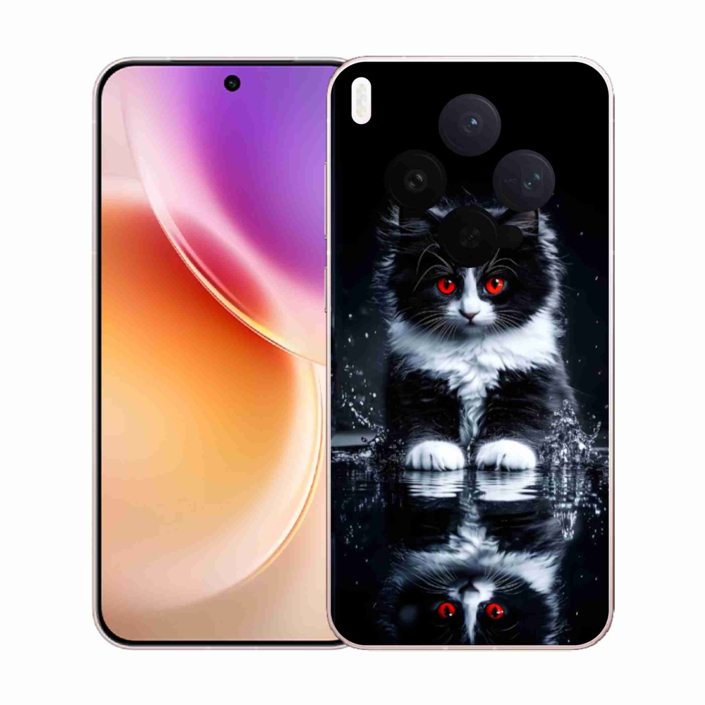 Gelový kryt mmCase na Vivo X300 5G - černobílé kotě