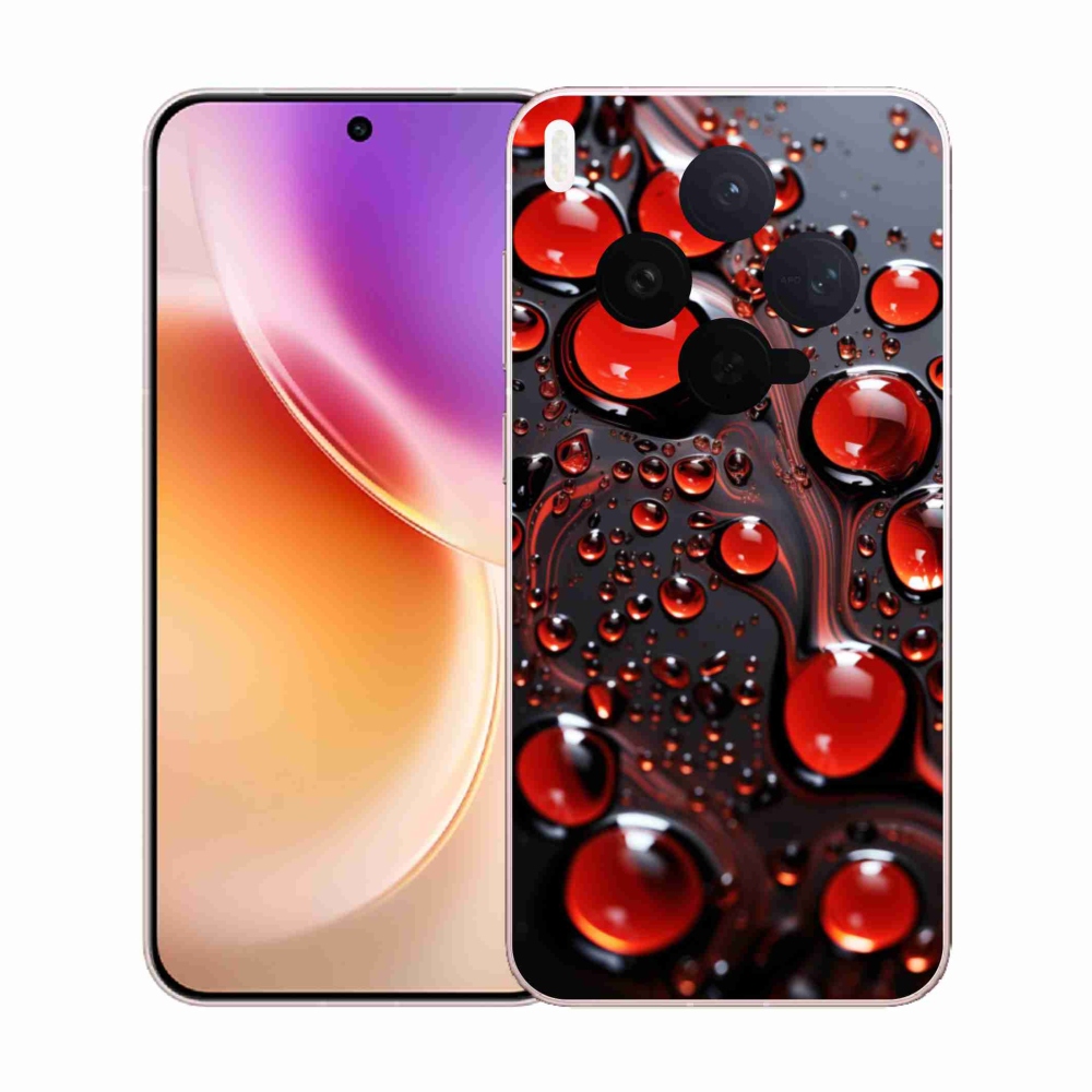 Gelový kryt mmCase na Vivo X300 5G - červené kapky 2