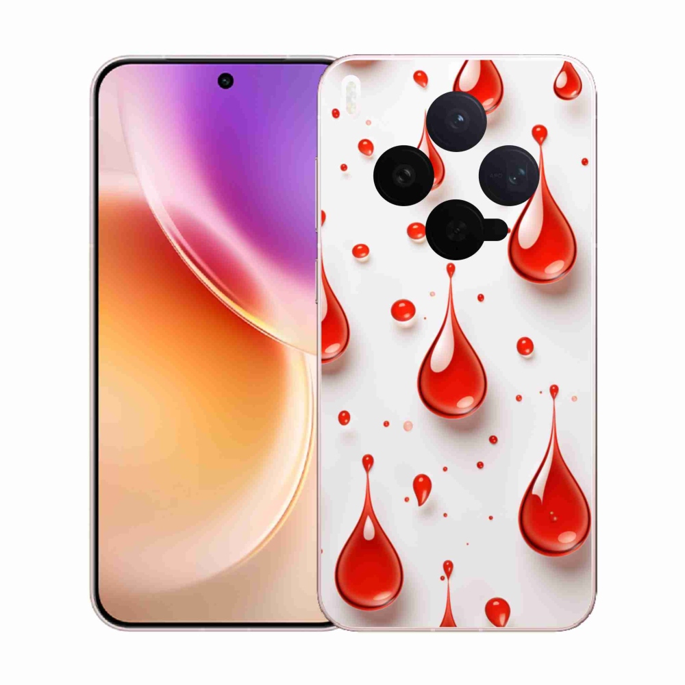 Gelový kryt mmCase na Vivo X300 5G - červené kapky