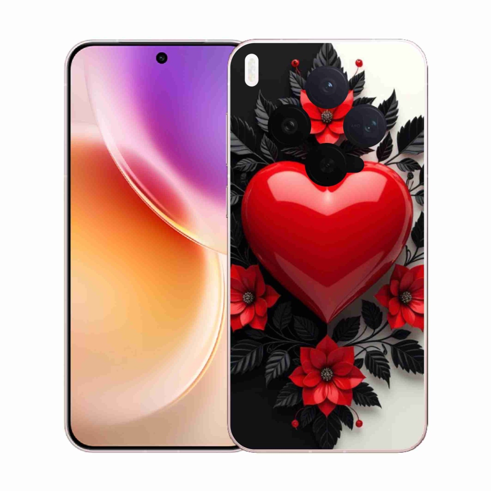 Gelový kryt mmCase na Vivo X300 5G - červené srdce