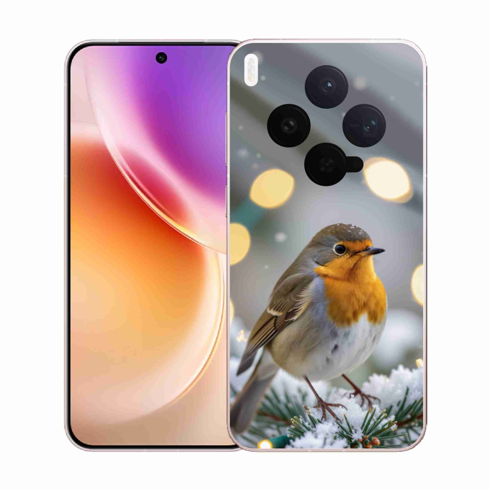 Gelový kryt mmCase na Vivo X300 5G - červenka v zimě