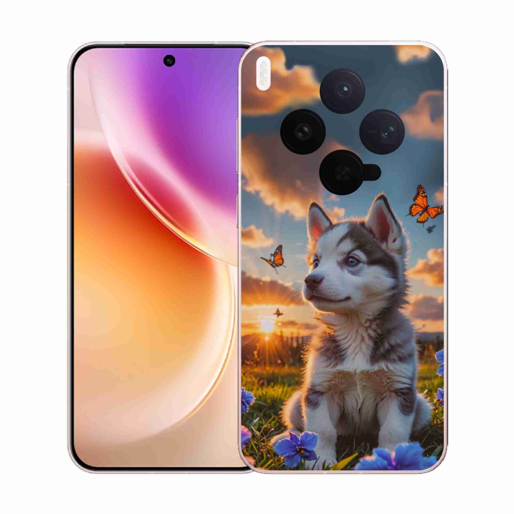 Gelový kryt mmCase na Vivo X300 5G - husky při západu slunce