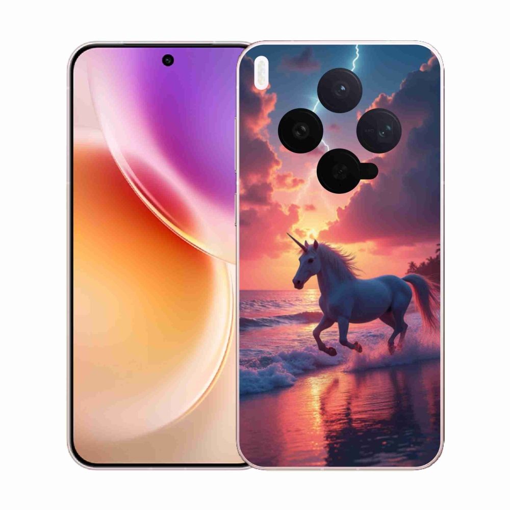 Gelový kryt mmCase na Vivo X300 5G - jednorožec na pláži