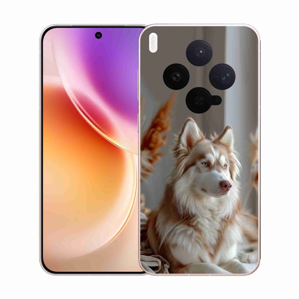 Gelový kryt mmCase na Vivo X300 5G - klidný sibiřský husky
