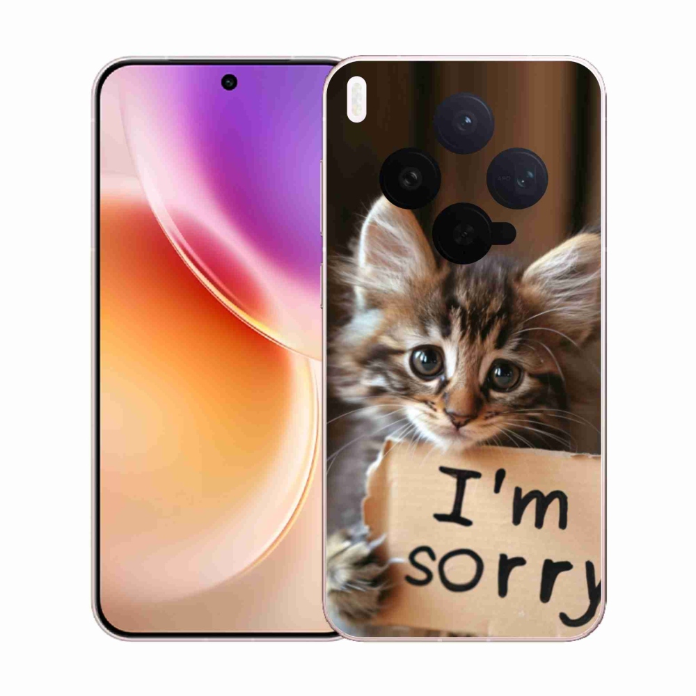 Gelový kryt mmCase na Vivo X300 5G - kočíčí omluva