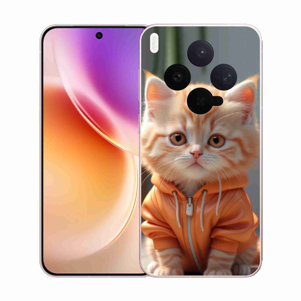 Gelový kryt mmCase na Vivo X300 5G - kotě v mikině