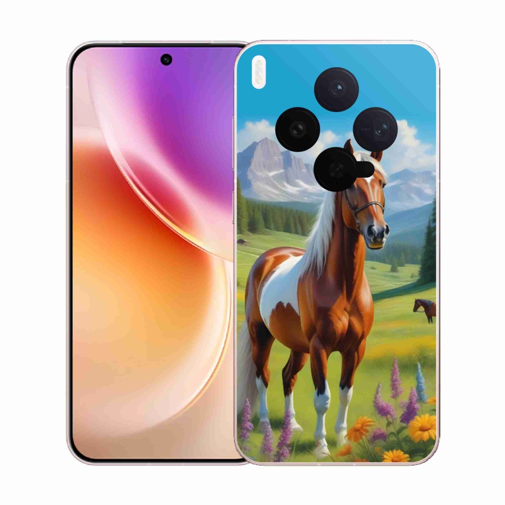 Gelový kryt mmCase na Vivo X300 5G - kůň na louce