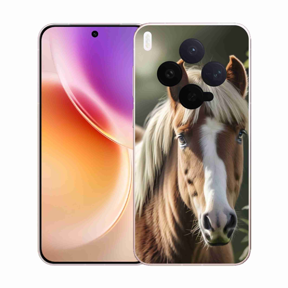 Gelový kryt mmCase na Vivo X300 5G - kůň se světlou hřívou
