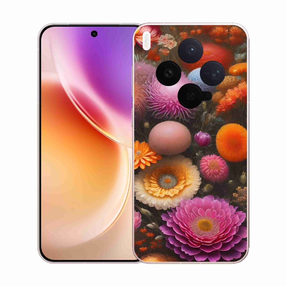 Gelový kryt mmCase na Vivo X300 5G - květinová kompozice