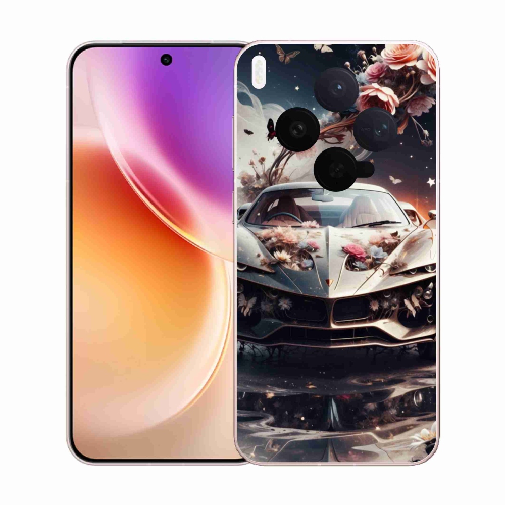 Gelový kryt mmCase na Vivo X300 5G - květinový sportovní vůz