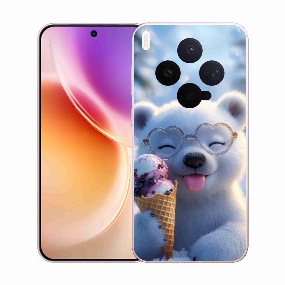 Gelový kryt mmCase na Vivo X300 5G - medvídek se zmrzlinou