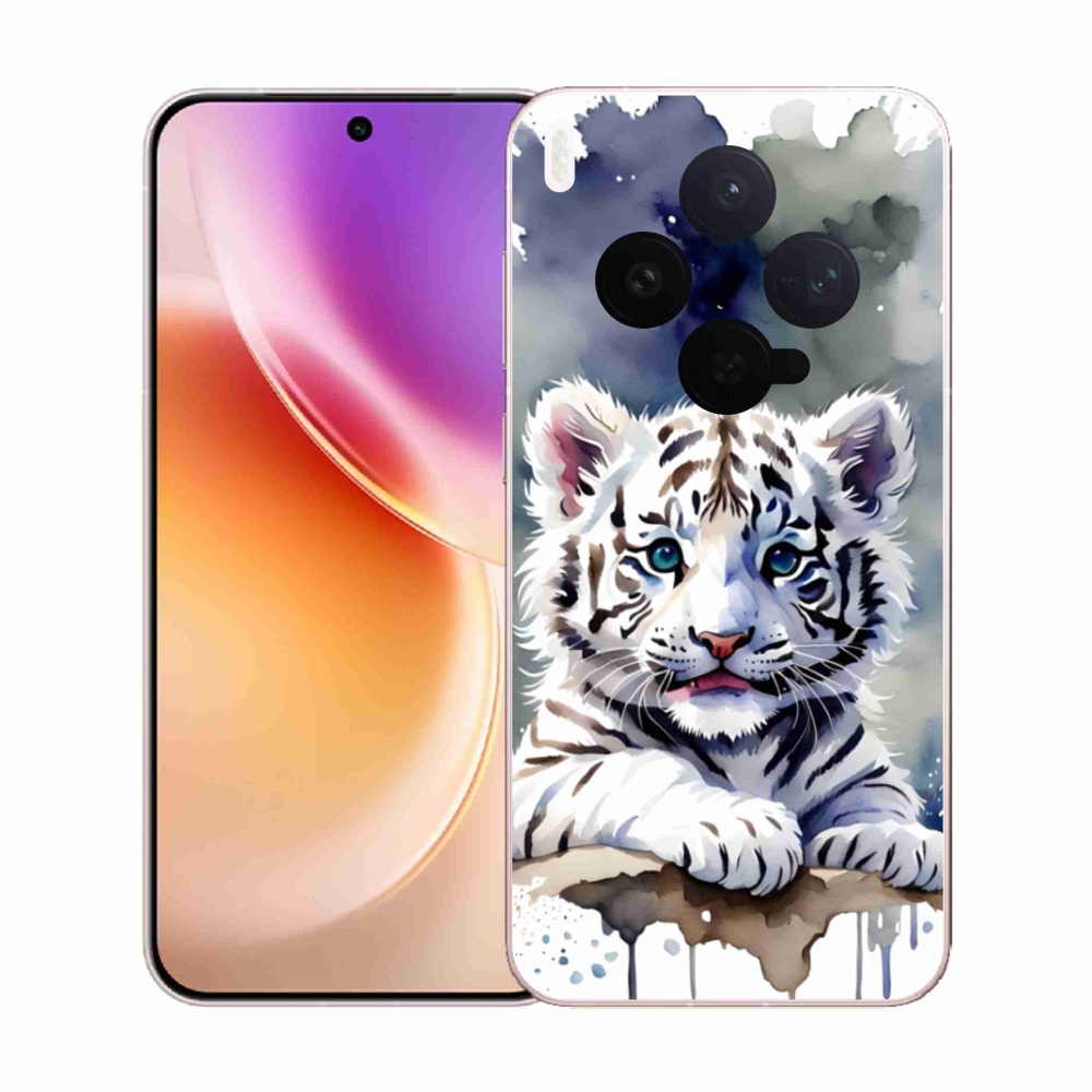 Gelový kryt mmCase na Vivo X300 5G - mládě bílého tygra