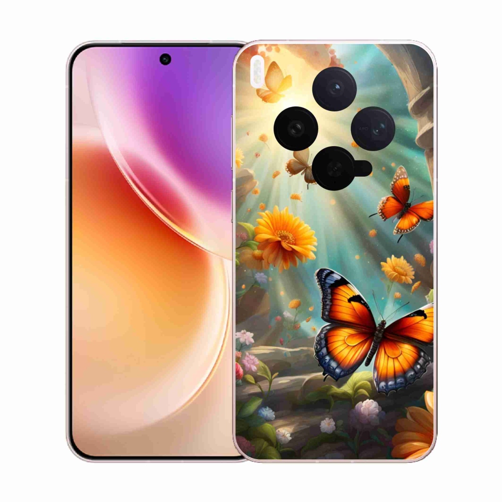 Gelový kryt mmCase na Vivo X300 5G - motýlí zahrada 2