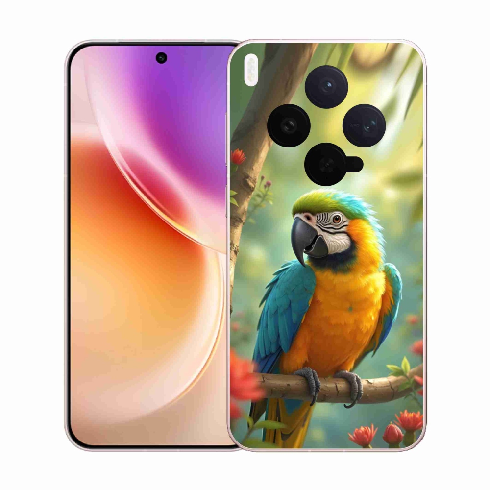Gelový kryt mmCase na Vivo X300 5G - papoušek ara modrožlutá