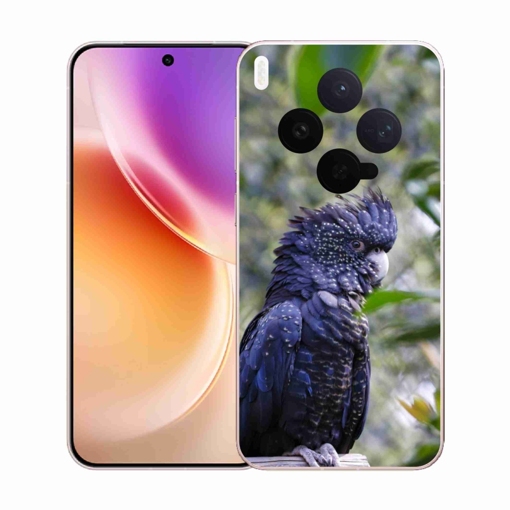 Gelový kryt mmCase na Vivo X300 5G - papoušek kakadu černý