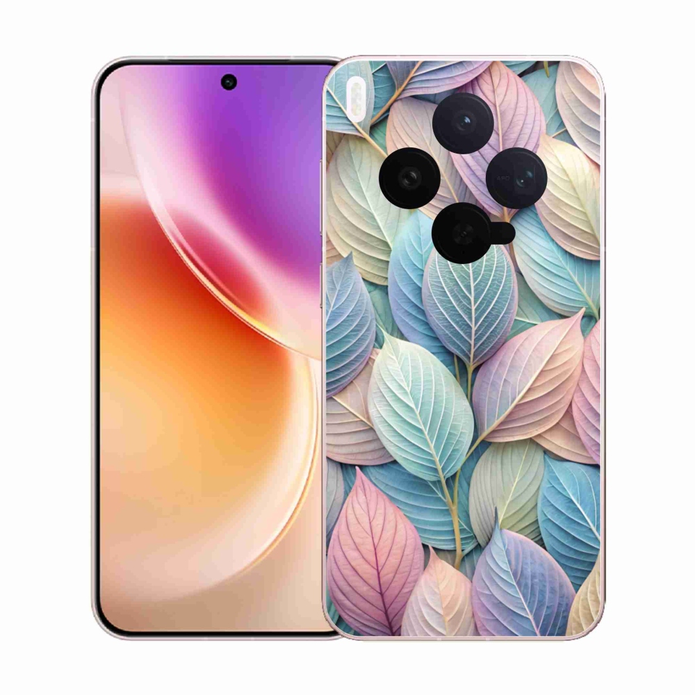 Gelový kryt mmCase na Vivo X300 5G - pastelové listy