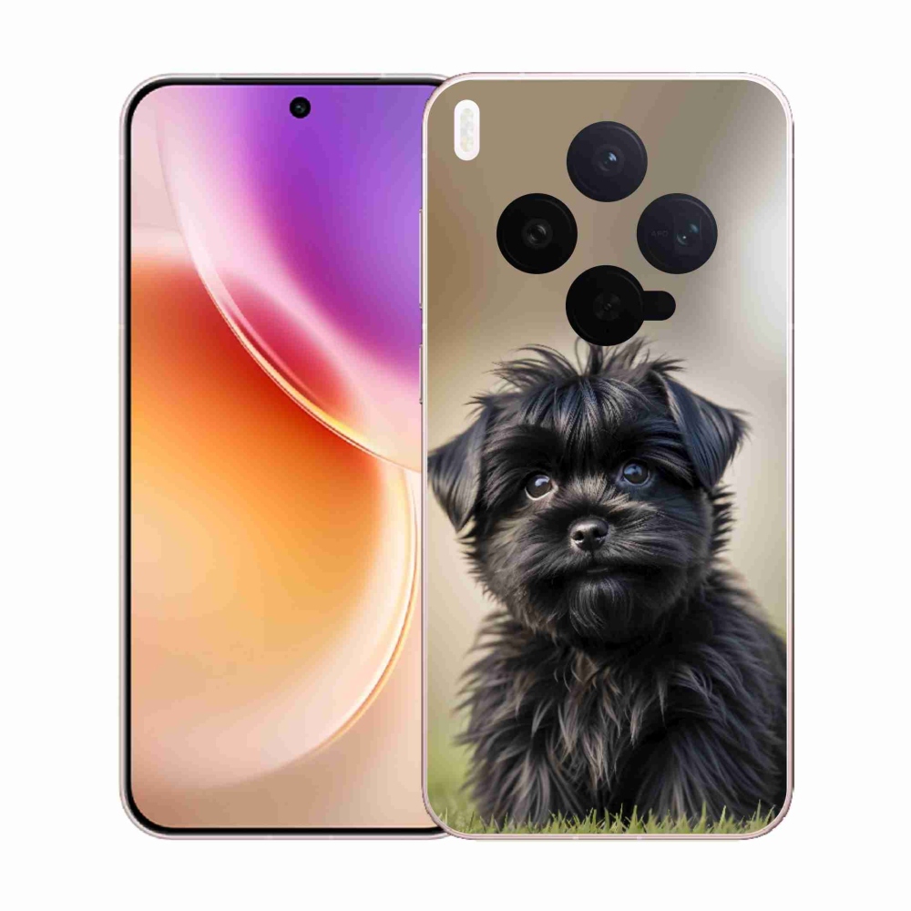 Gelový kryt mmCase na Vivo X300 5G - roztomilý černý pejsek