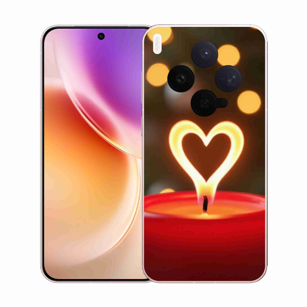 Gelový kryt mmCase na Vivo X300 5G - srdce z plamene